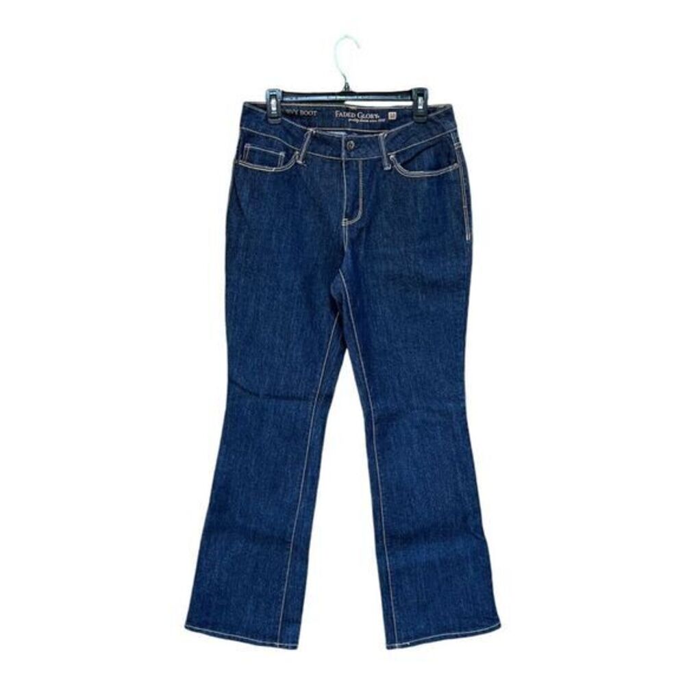 Faded Glory Curvy Boot Cut Dark Wash Blue Jeans Denim Women's Size‎ 10